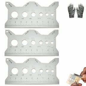 ZEPARO Stainless Steel Bolt Gauge Card, Double-Sided SAE & Metric Thread Checker, Drill Bit Size Chart Tool