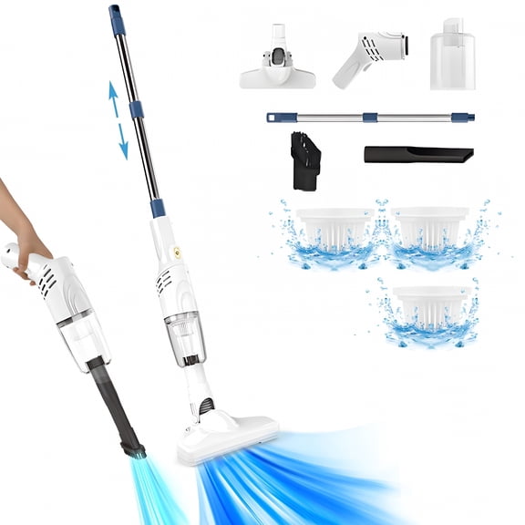 ZEPARO Stick Vacuum Cleaner with 30 Mins Runtime, Lightweight Cordless Vacuum for Carpet and Hardwood Floors, Powerful Pet Hair Remover