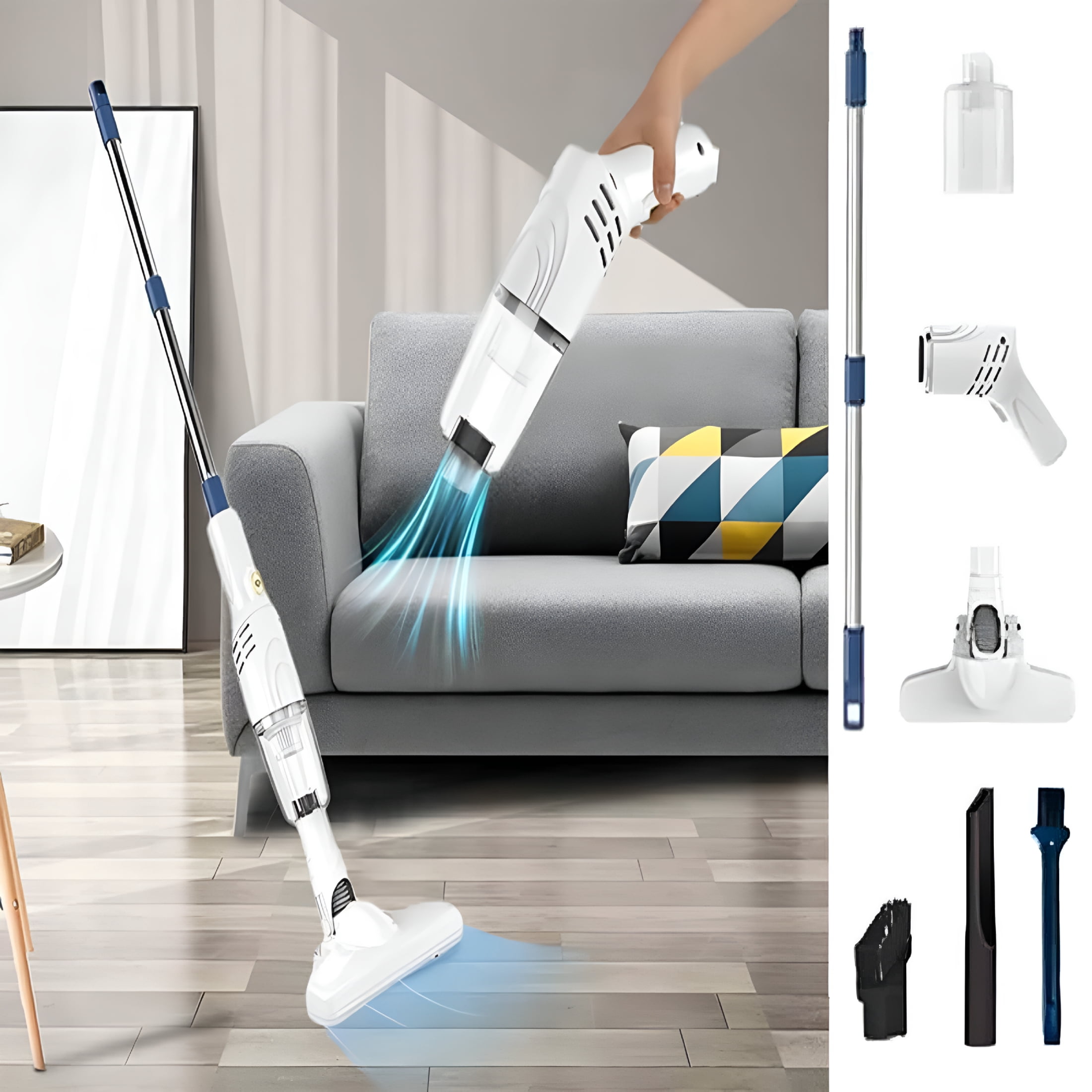 ZEPARO Stick Vacuums&Electric Brooms,Cordless Stick Vacuum Cleaner,Lightweight Vacuum Cleaners for Carpet and Hardwood Floor Pet Hair