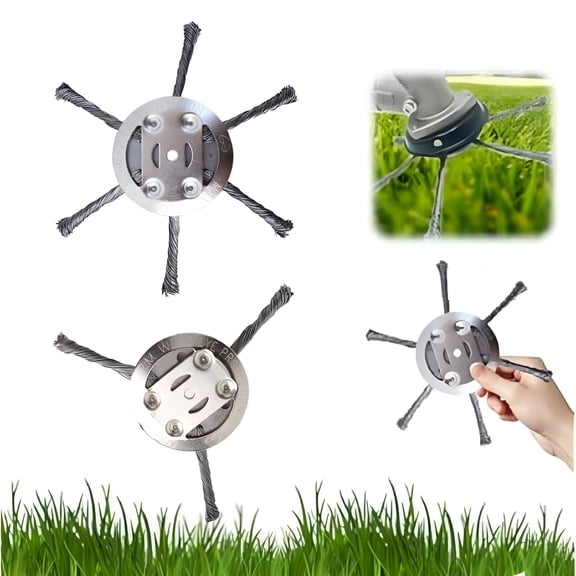 ZEPARO Universal Steel Wire Trimmer Head,Wire Weed Eater Head,String Trimmer Replacement Head (Two Kinds Blade)