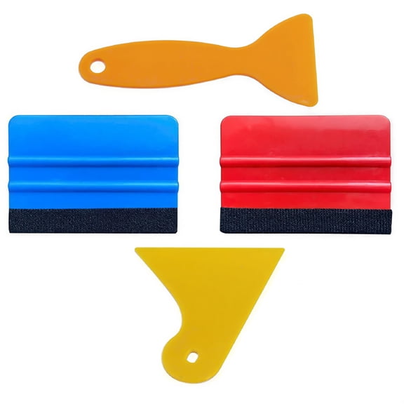 ZEPARO Vinyl Soft Felt Edge Squeegee Scraper,Hand Applicator Car Window Tint Scraper Tool,Blue Red Card Felt Squeegee for Car Vinyl Wrapping Decal Window Tinting Film