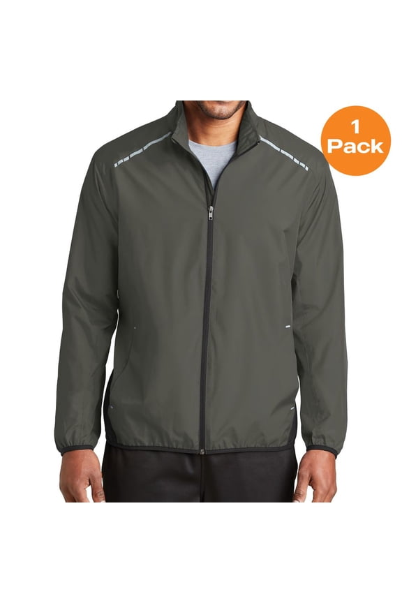 ZEPHYR REFLECTIVE HIT FULL-ZIP JACKET, Grey Steel/ Deep Black, M, Mens Coats and Jackets