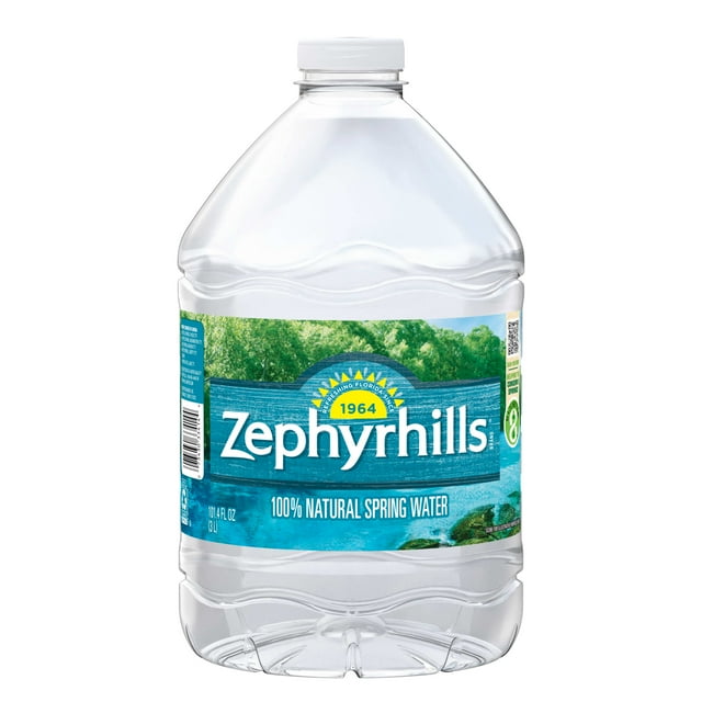 ZEPHYRHILLS Brand 100 Natural Spring Water, 101.4ounce plastic bottle