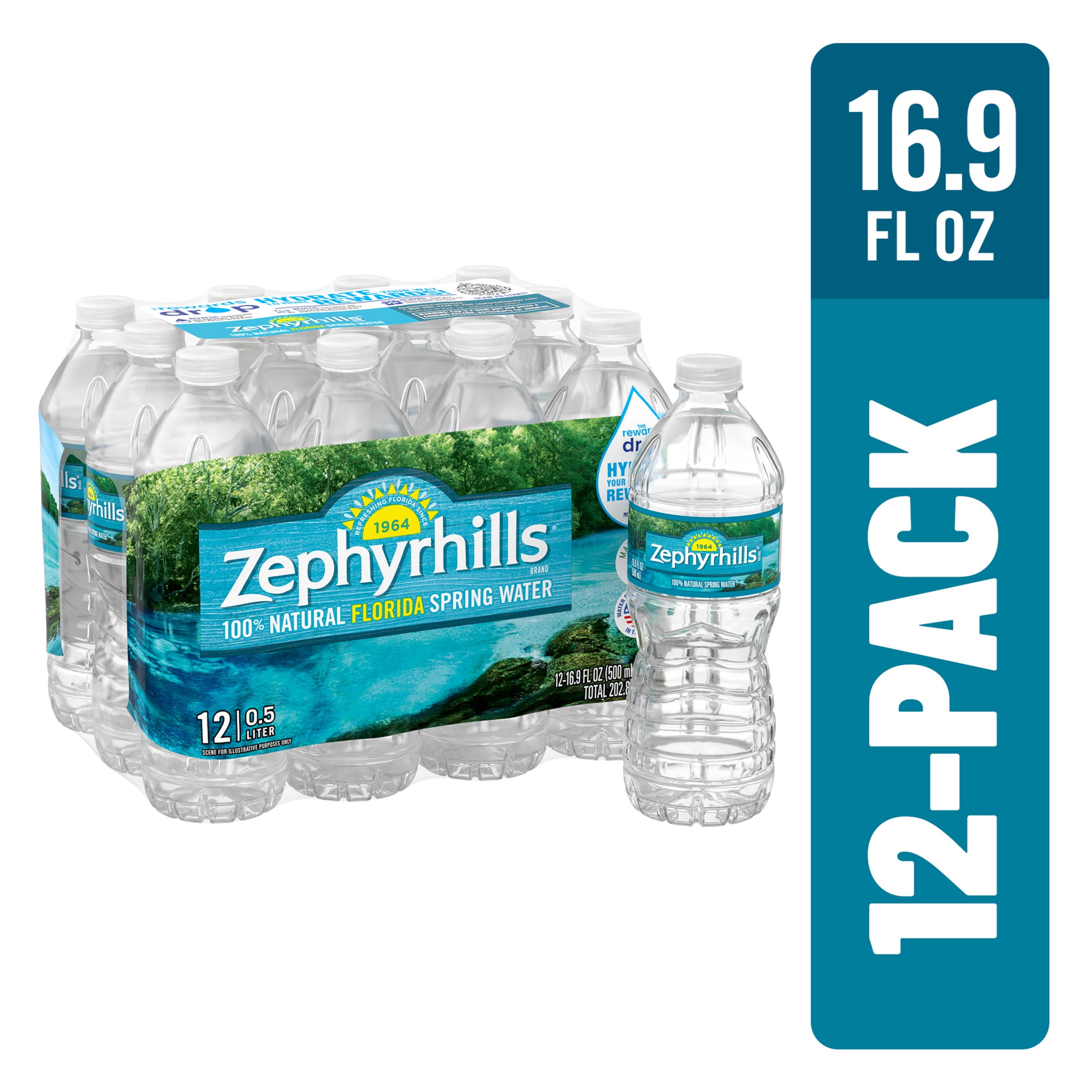 Zephyrhills Florida Spring Water, 16.9 fl oz, 12 Pack Plastic Bottles