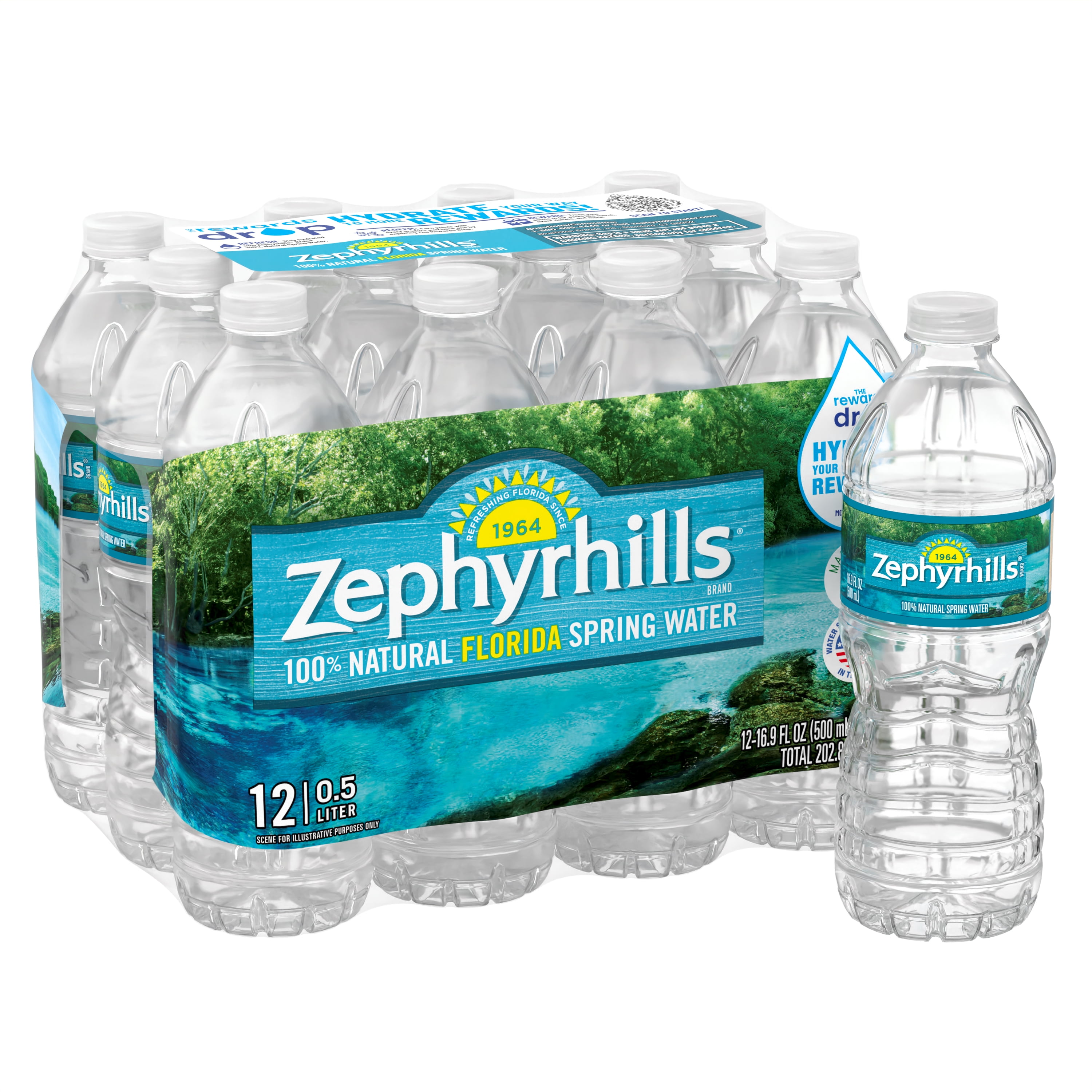 ヒッポファミリーマテリアル Zephyrhills Florida Spring Water, 16.9 fl oz, 12-Pack Plastic