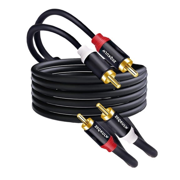 ZEQKULW 2RCA Audio Cable 25 ft 2RCA Male to 2RCA Male Stereo Audio Dual RCA Cables for car Audio Video Cord, Hi-Fi Systems or Home Theater