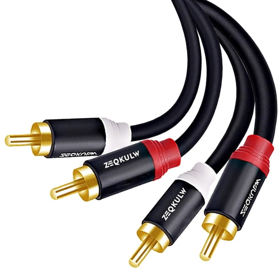 ZEQKULW 2RCA Audio Cable 6.6 ft 2RCA Male to 2RCA Male Stereo Audio Dual RCA Cables for car Audio Video Cord, Hi-Fi Systems or Home Theater