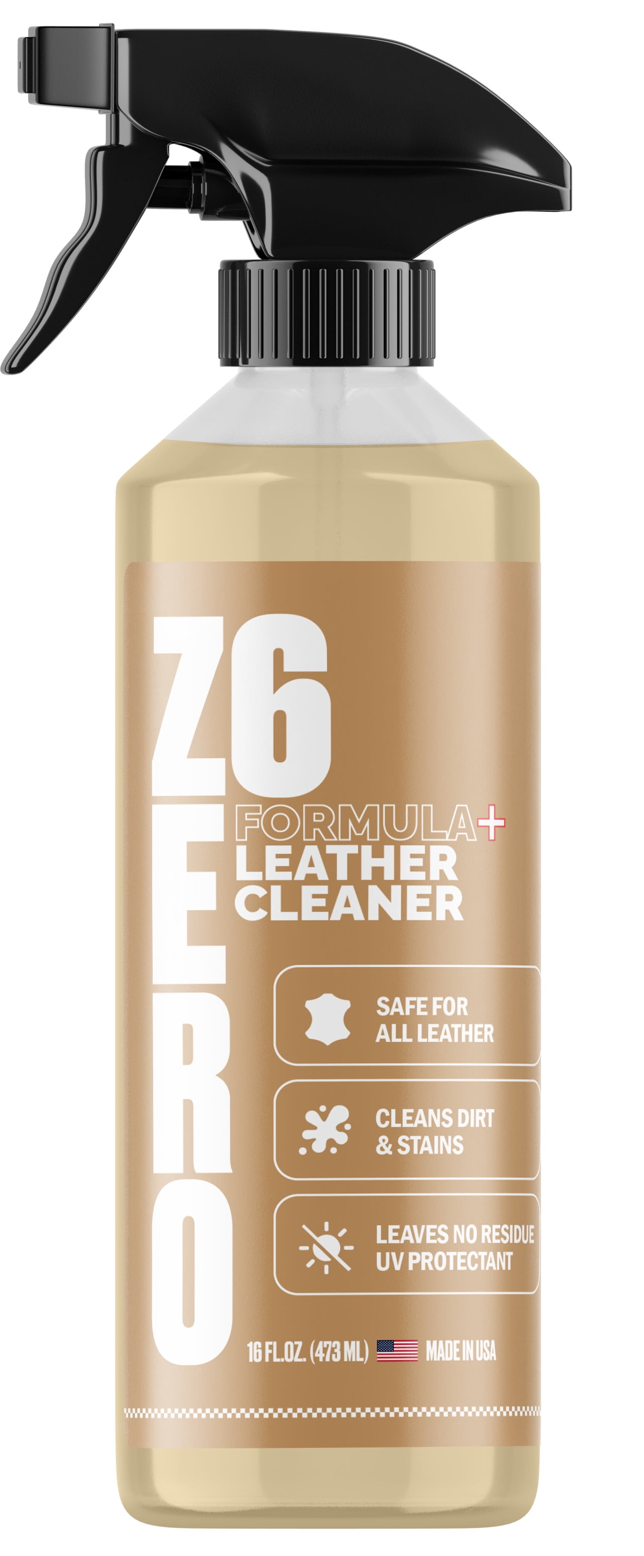 ZER06 Leather Cleaner – Automotive Interior Leather Cleaning Spray for Car Seats, Upholstery & Trim – Removes Dirt, Oils & Stains