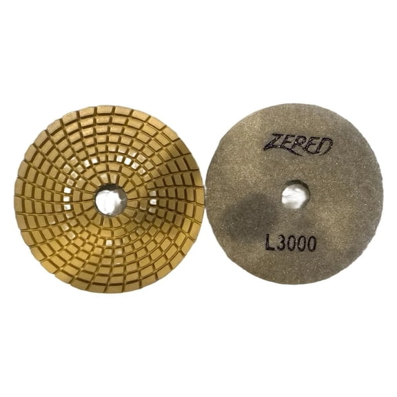 ZERED 3000 Grit 4" Diamond Polish Pad  Granite & Quartz Surface Finishing