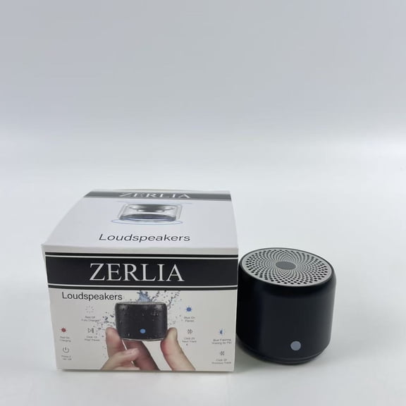 ZERLIA Loudspeakers,Travel Case Packed, Portable Bluetooth Speaker with Custom Bass Radiator, Brief Design, IP67 Waterproof, Perfect Mini Speaker for Shower, Room, Bike, Car (Black)