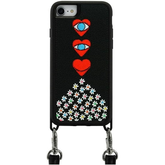 ZERO GRAVITY Blink Phone Case w/Strap for iPhone 6/6s/7/8/SE 2nd Generation - Embroidered Design - Drop Tested, 360 Protection