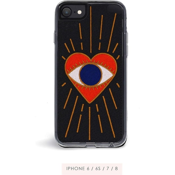 ZERO GRAVITY Compatible with iPhone 6/6s/7/8/SE 2nd Gen Visions Phone Case - Embroidered Eye Heart Design - 360 Protection, Drop Test Approved