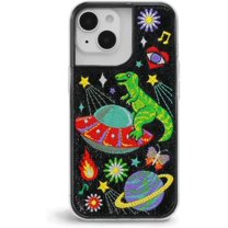 ZERO GRAVITY Cosmic Ride Phone Case for iPhone 13 & 13 Pro - Clear Phone Case with Embroidered Design, Shockproof Protective Clear Case with Raised Corners - Drop Tested, 360 Protection