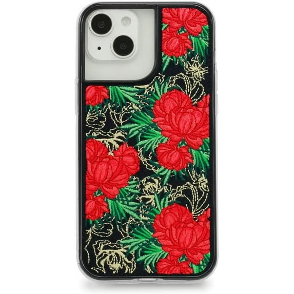 ZERO GRAVITY Crimson Phone Case for iPhone 14 Plus & 14 Pro Max - Clear Phone Case with Embroidered Design, Shockproof Protective Clear Case with Raised Corners - Drop Tested, 360 Protection