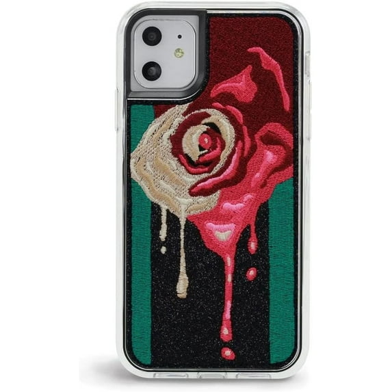 ZERO GRAVITY Melty Rose Phone Case for iPhone 11 - Embroidered Design, Protective Cover - Drop Tested, 360 Protection