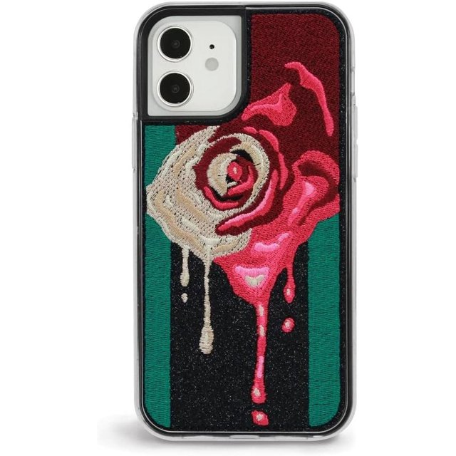 ZERO GRAVITY Melty Rose Phone Case for iPhone 12/12 Pro - Embroidered Design, Protective Cover - Drop Tested, 360 Protection