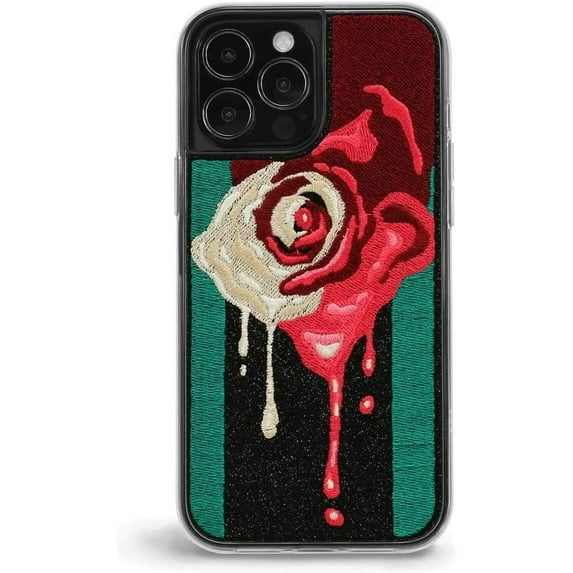 ZERO GRAVITY Melty Rose Phone Case for iPhone 13 Pro Max - Embroidered Design, Protective Cover - Drop Tested, 360 Protection