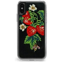 ZERO GRAVITY Strawberry Honey Phone Case for iPhone X/XS - Embroidered Design - Drop Tested, 360 Protection