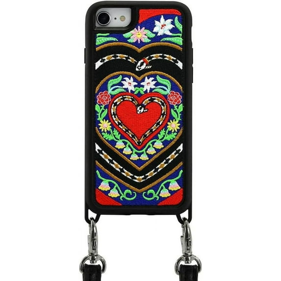 ZERO GRAVITY Tyrolean Phone Case w/Strap for iPhone 6/6s/7/8/SE 2nd Generation - Embroidered Design - Drop Tested, 360 Protection