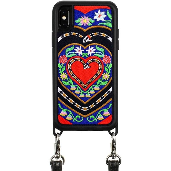 ZERO GRAVITY Tyrolean Phone Case w/Strap for iPhone X/XS - Embroidered Design - Drop Tested, 360 Protection