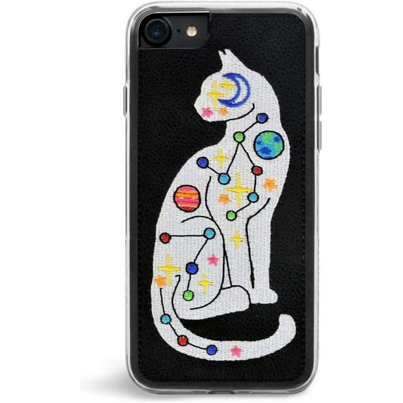ZERO GRAVITY iPhone 7/8/SE 2nd Gen Cosmic Cat Phone Case - 360 Protection, Drop Test Approved - Black