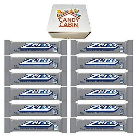 ZERO White Fudge 1.85 Oz Candy Bar, Multiple Pack Box By CANDY CABIN 12 Pack