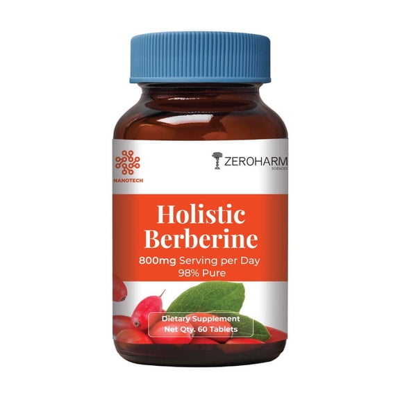ZEROHARM Holistic Berberine Supplement 98% Pure | Berberine tablets with 800 mg per serving |60 Tablets