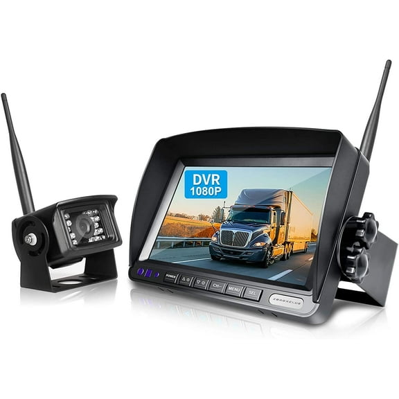 ZEROXCLUB Wireless Backup Camera 7'' 1080P HD LCD Monitor IP69 Waterproof Night Vision for RV/Truck/Trailer/Van/Bus SW01