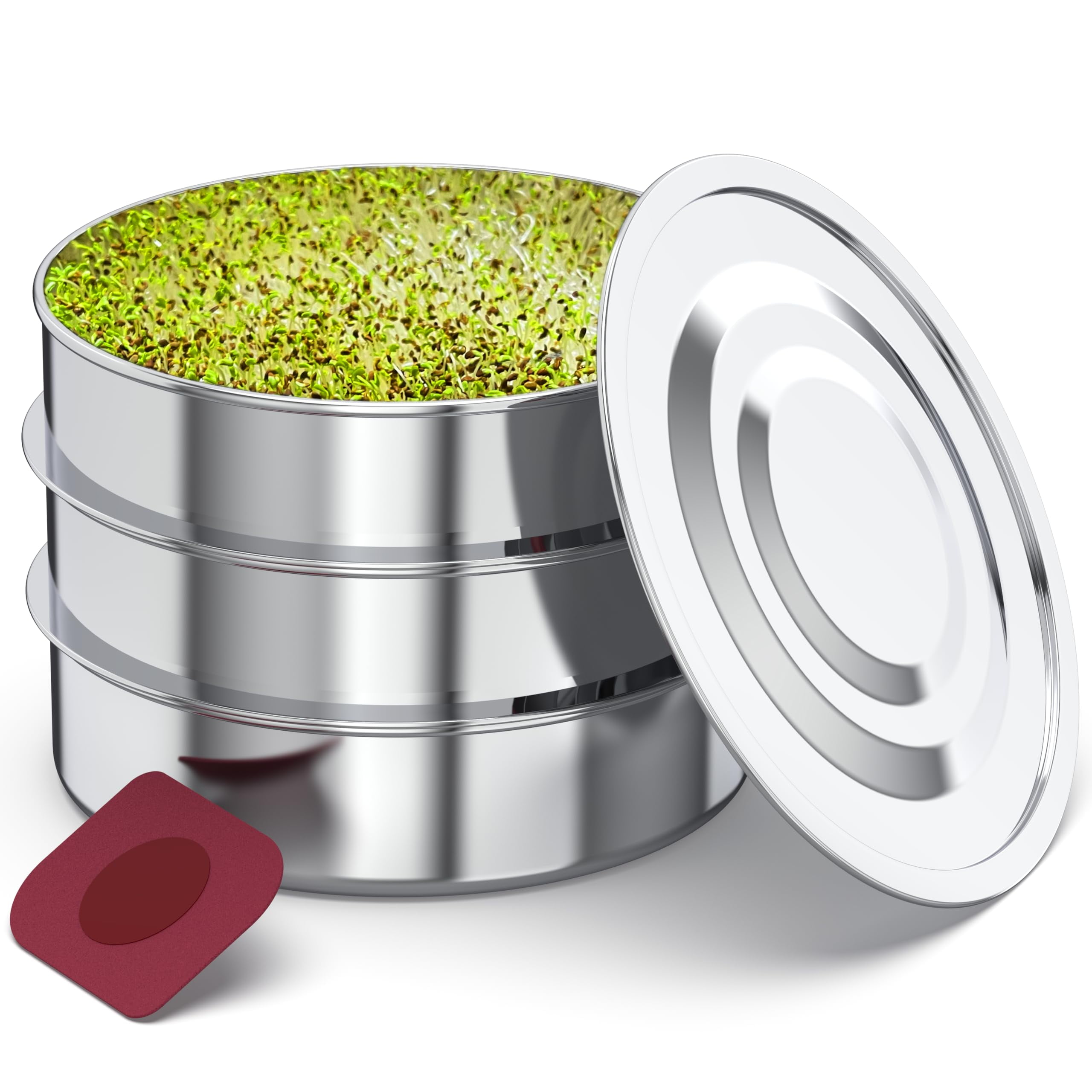 ZESTIGREENS Stainless Steel AJH3 Seed Sprouter Kit - Stackable 3-Tier ...