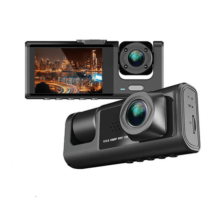 ZETA-CAM Dash Cam with WiFi – Front + Interior Cameras, 32GB SD Card Included, 170° Wide Angle, Night Vision, Motion Detection, Loop Recording Driving Recorder