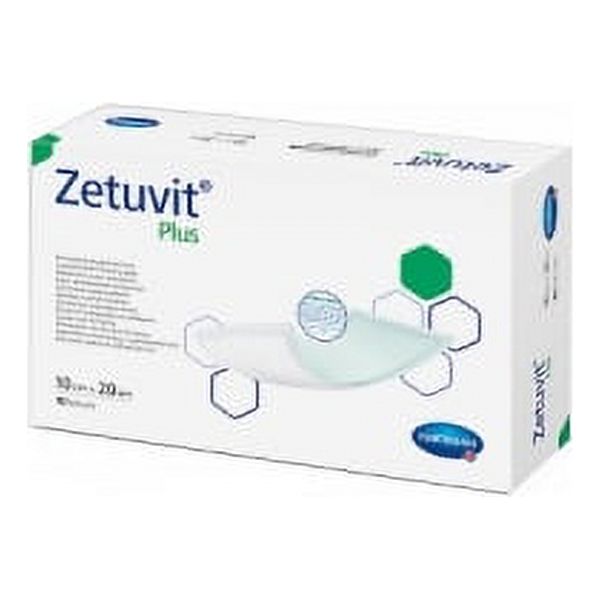 ZETUVIT PLUS NonBorder Superabsorbant Wound Dressing, 4 x 8 Inch