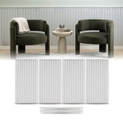 ZETY White Wainscoting Panels with Top Molding, 4-Pack Acoustic Slat Wall Panels, 24 x 48 in Each, 32 sq ft, Half Wall Paneling