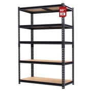 ZEUKMXOO 2400LBS Garage Shelving Unit, 60H*27.5W*11.8D Adjustable Storage Shelves, 5-Tier Heavy Duty Shelf Rack for Basment, Garage, Pantry, Warehouse, Kitchen