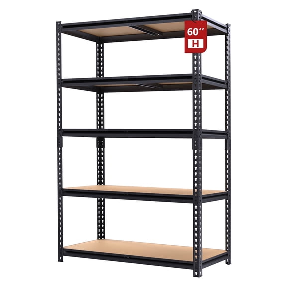 ZEUKMXOO 2400LBS Garage Shelving Unit, 60"H*27.5"W*11.8"D Adjustable Storage Shelves, 5-Tier Heavy Duty Shelf Rack for Basment, Garage, Pantry, Warehouse, Kitchen