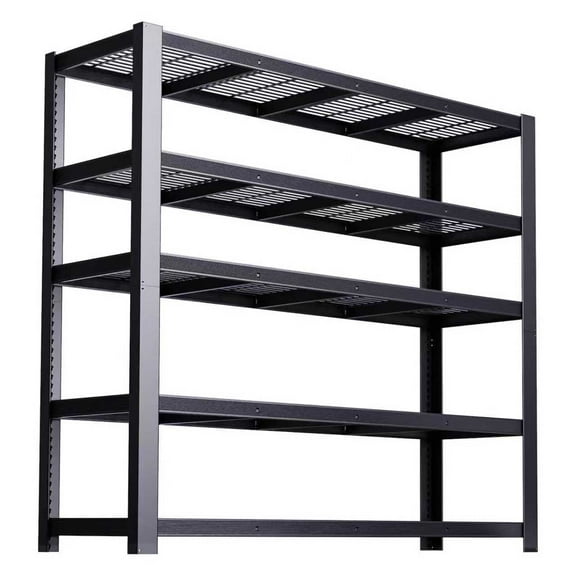 ZEUKMXOO 3025LBS Garage Shelving, 5 Tier Heavy Duty Shelves for Storage, Adjustable Metal Shelving for Warehouse Garage Basement Pantry, 55" W x 24" D x 84" H,Black