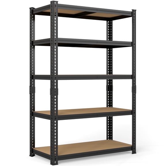 ZEUKMXOO 5-Tier Heavy Duty Metal Shelving Unit, Adjustable Shelf Rack, Freestanding Garage Storage Shelves for Closet, Basement, Kitchen Organization, 78″H x 40″W x 16″D
