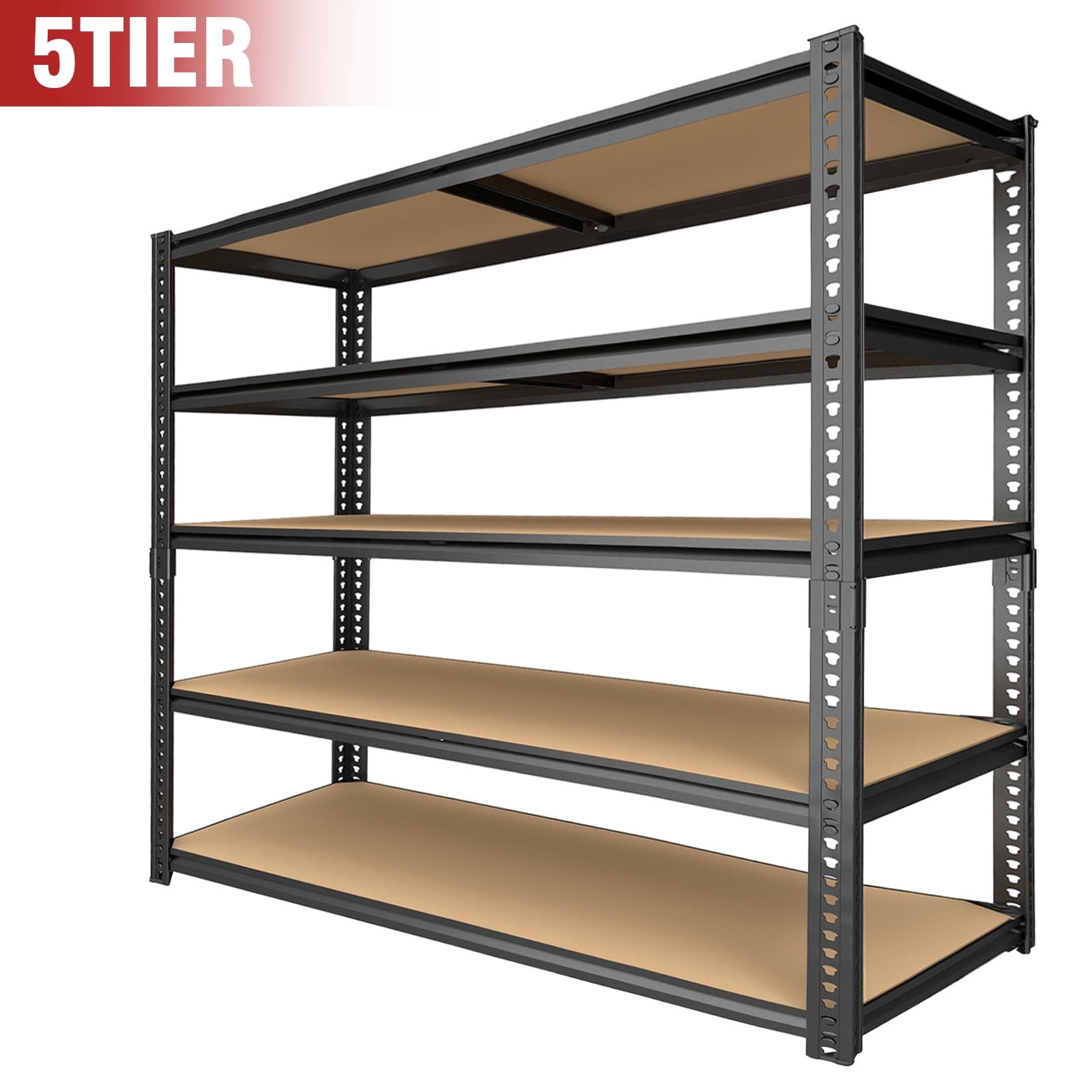 ZEUKMXOO Garage Storage Shelving, 40"W Heavy Duty Shelves, 72"H Adjustable 5-Tier Metal Shelving Unit, 2400Lbs Storage Rack for Garage, Basment, Warehouse, Kitchen