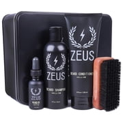 ZEUS Deluxe Beard Grooming Kit for Men - Beard Care Gift Set to Soften Hairs and Prevent Itchiness and Dandruff (Scent: Vanilla Rum)