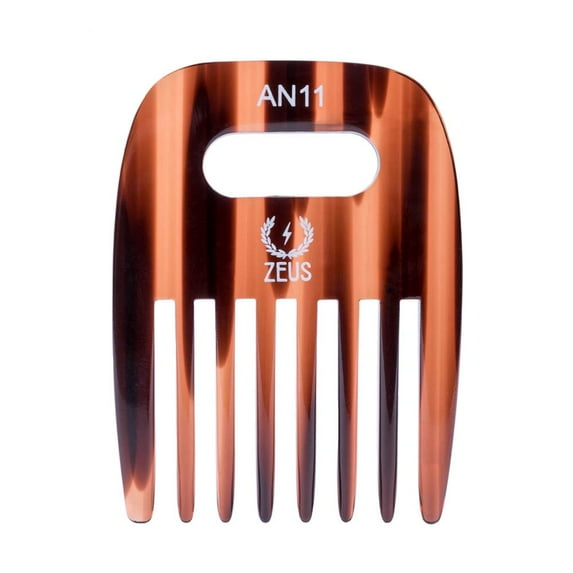 ZEUS Afro Hair Pick for Men & Women, Wide-Tooth Detangling Comb for Curly Hair, Beards, Natural & Textured Styles (3.5â€) AN11