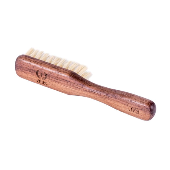 ZEUS Vegan Handle Beard Brush, Natural Plant Fiber Tampico Bristles and Walnut Handle, Made in Germany, FIRM - J73
