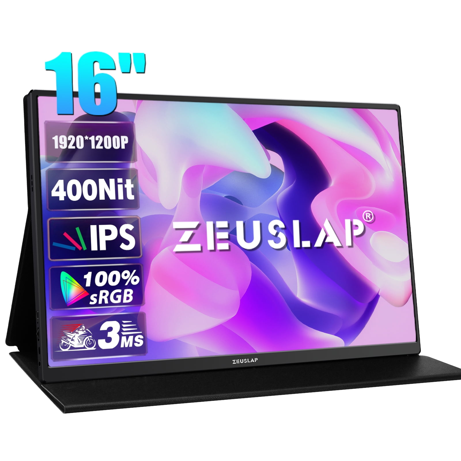 ZEUSLAP P16 16Inch Portable Monitor FHD 60Hz 100%sRGB IPS Screen