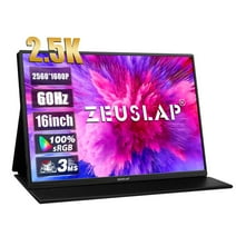 ZEUSLAP P25K 16" Portable Monitor ,2560*1600 60Hz 16:10 100%sRGB 300Cd/m² Travel Gaming Display for Laptop Switch ps4 ps5 Xbox
