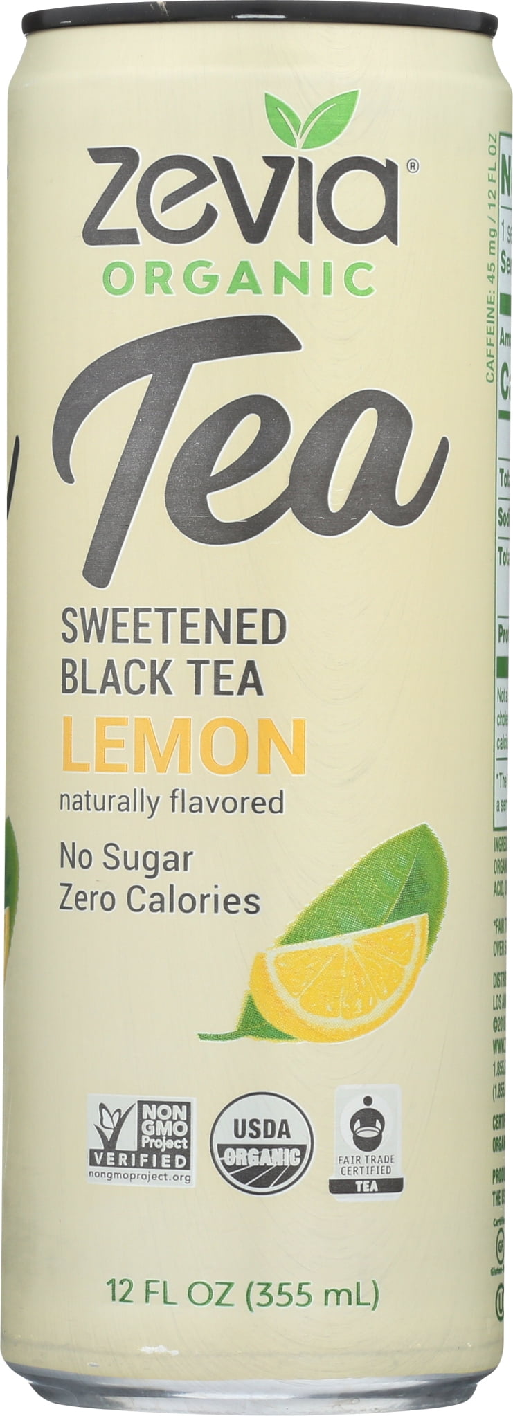 ZEVIA TEA BLACK LEMON ORGANIC 12 FL OZ