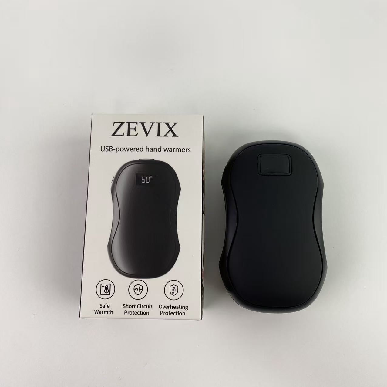ZEVIX USB-powered hand warmers,8000mAh Hand Warmers Rechargeable 2 Pack, AI Smart Chip Long Safe Heat, Quick Charge Electric Portable Pocket Heater