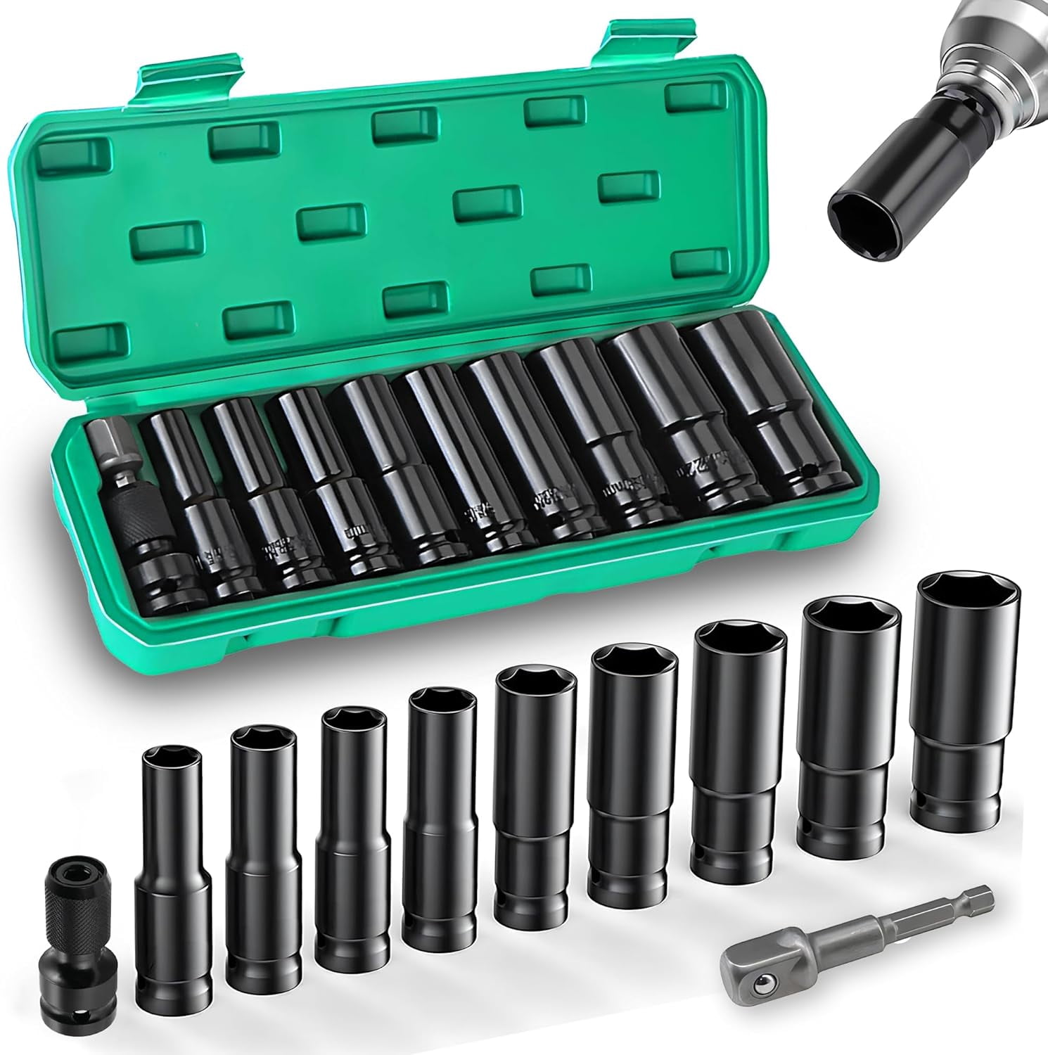 Coffret De 3 Douilles Longues Pour Bougies - 14mm, 16mm, 21mm - Argenté - Neuf