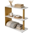 thumbnail image 1 of ZEXVIDA 3-Tier Narrow End Table, Industrial Slim Side Table for Small Spaces, Sofa Couch Table Accent Nightstand with Storage Shelves for Living Room, Bedroom, 1 of 9