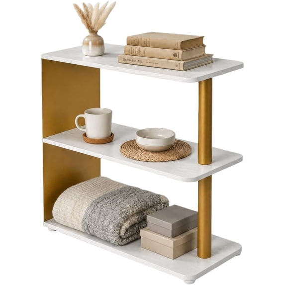 ZEXVIDA 3-Tier Narrow End Table, Industrial Slim Side Table for Small Spaces, Sofa Couch Table Accent Nightstand with Storage Shelves for Living Room, Bedroom