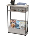 thumbnail image 1 of ZEXVIDA Indoor Modern Storage MDF Rectangular End Table, Oak, 1 of 11