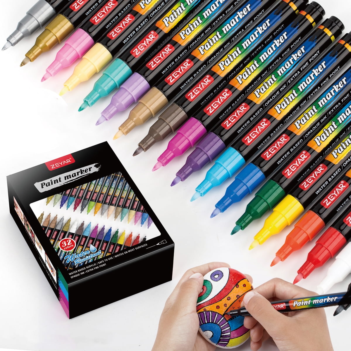 POSCA Water Based Permanent Marker Paint Pens. Street Art Gift Set Tin for  Arts and Crafts. Multi Surface Use On Wood, Metal, Paper, Cardboard, Glass,  Fabric, Ceramic & Stone. Set of 20