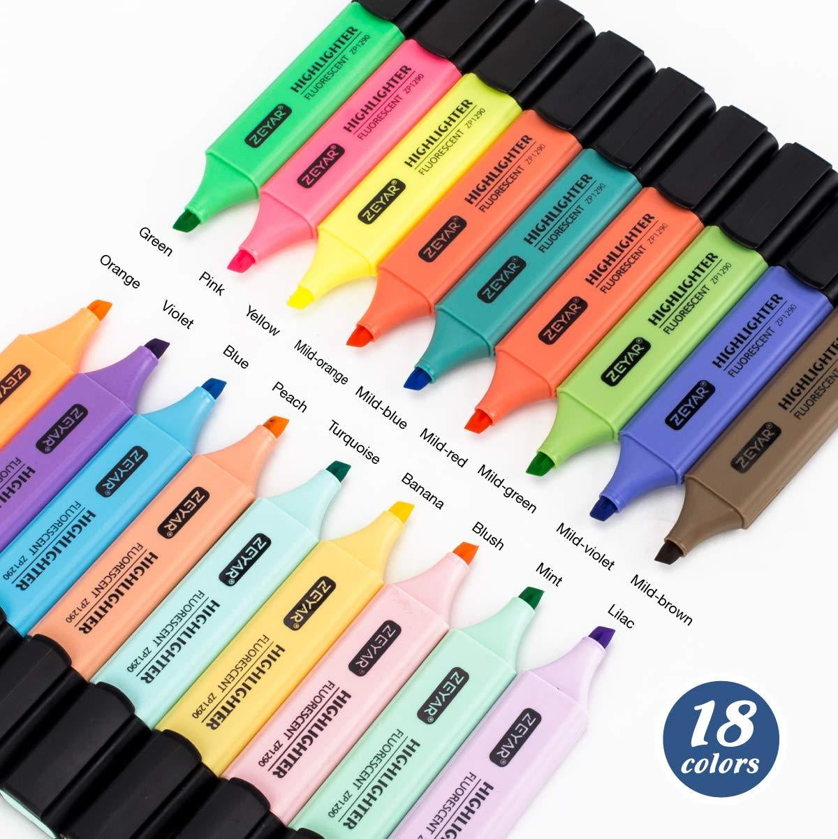 1 PCS 18 Colors Highlighter Marker Pen Water-based Pigment Single Head Highlight  Pen Stationery Office School Supplies